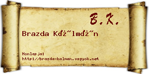 Brazda Kálmán névjegykártya